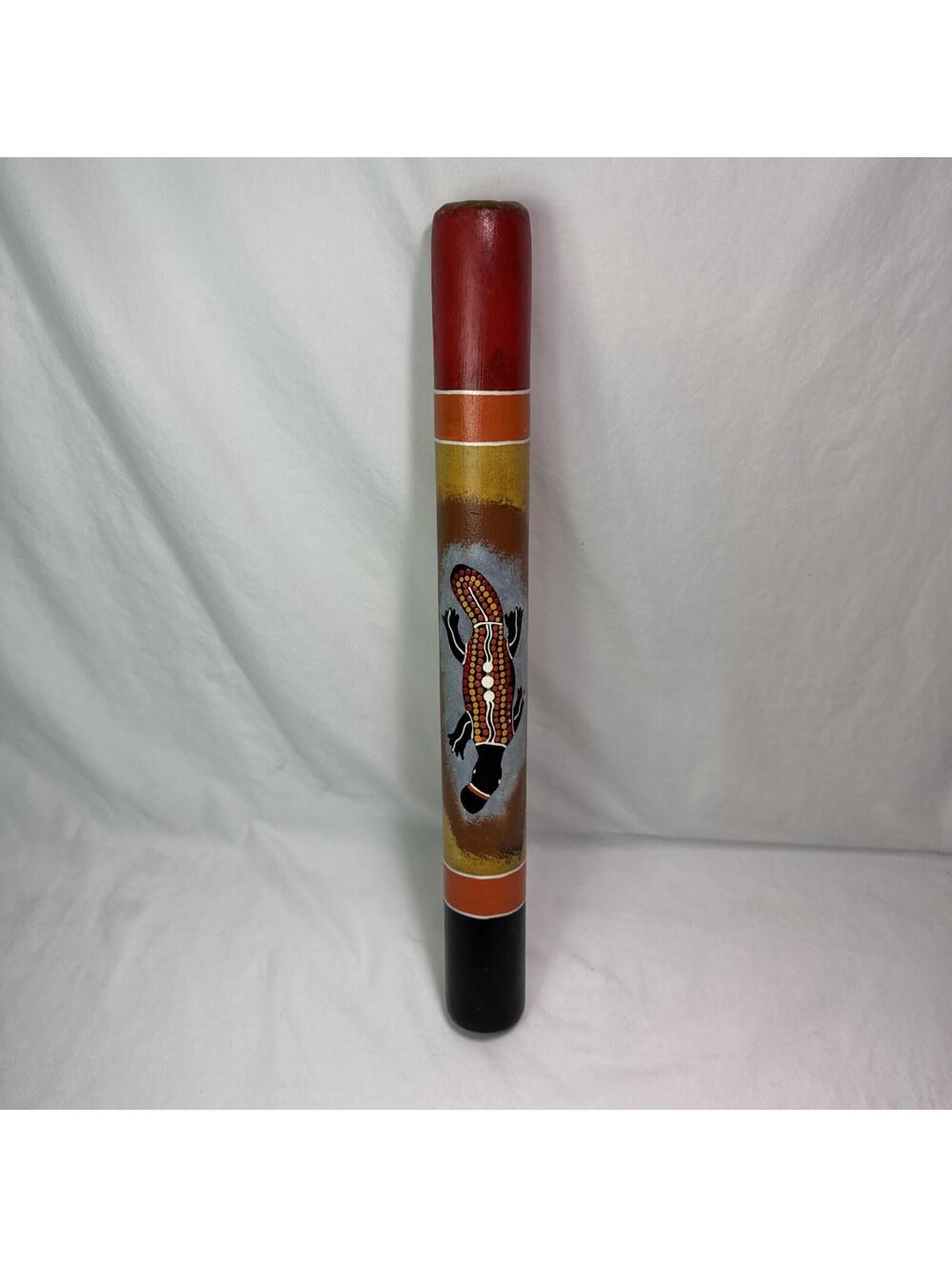 Didgeridoo 19.5 In Australia Hand Painted Wax Mouth VTG Crocodile Art Music